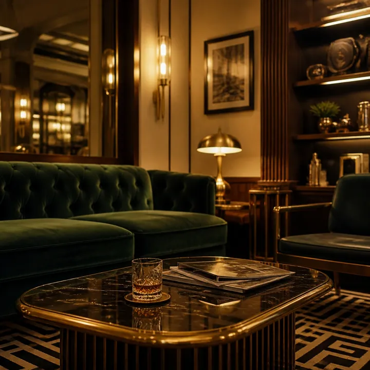 The client lounge at Speakeasy barber lounge